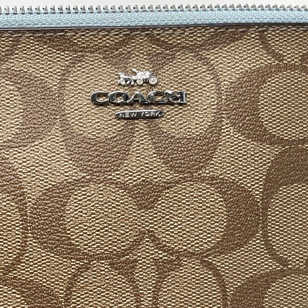 Coach - Double Corner Zip Wristlet In Signature Canvas NWOT - Picture 6 of 6